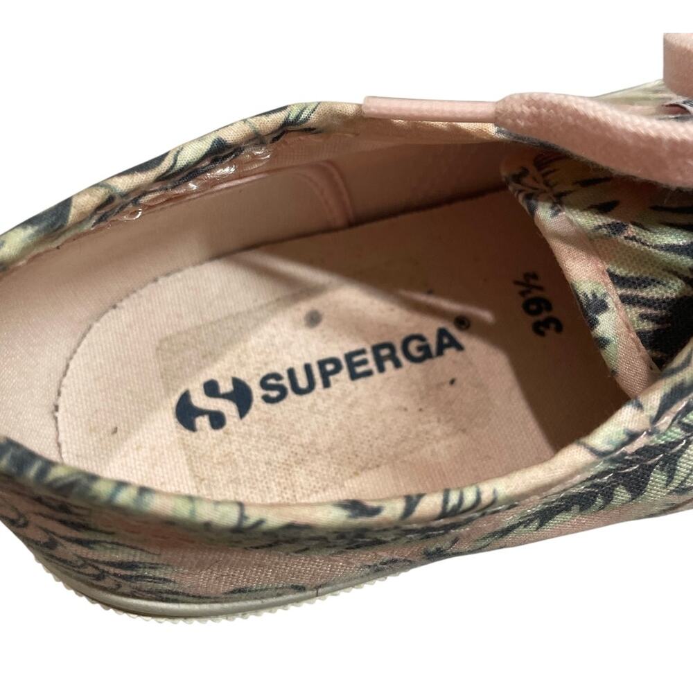 Superga Tropical Print Sneakers Pink Canvas Lace Up Women’s 8.5 EU 39.5 - Picture 8 of 10